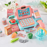 Kids pretend play set fruit shopping toy cashier with microphone