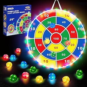 Dart Board for Children with LED Sticky Balls