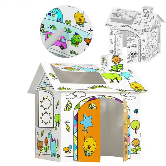 DIY Cardboard Coloring House