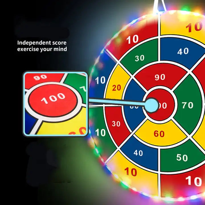 Dart Board for Children with LED Sticky Balls