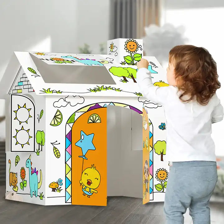 DIY Cardboard Coloring House